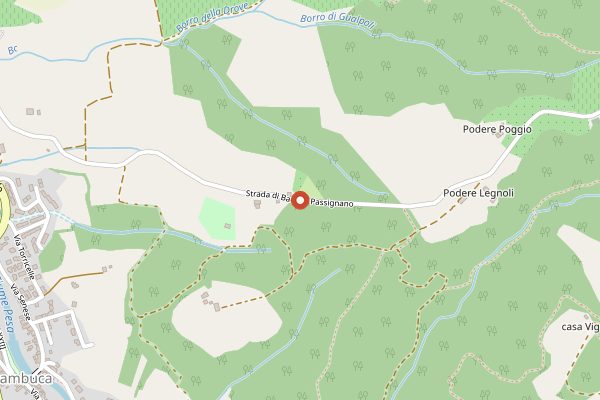 Map showing Osteria di Passignano in Tuscany
