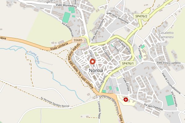 Map showing Norcineria Felici in Umbria