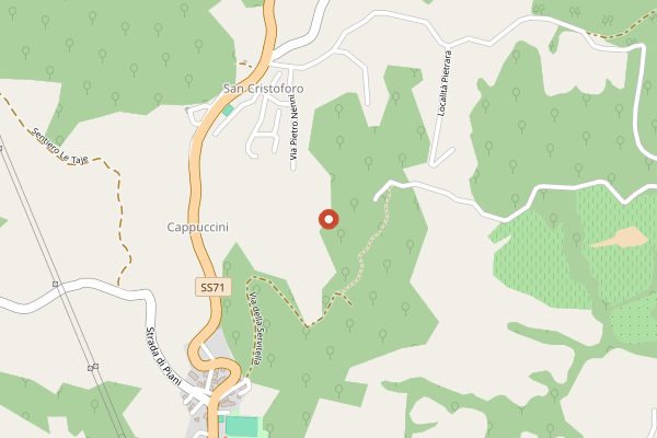 Map showing Castello della Sala in Umbria