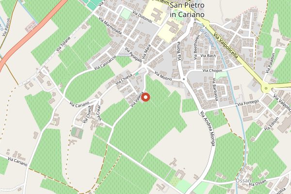 Map showing Montecariano in Valpolicella