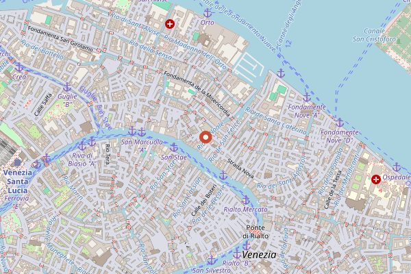 Map showing La Cantina in Veneto