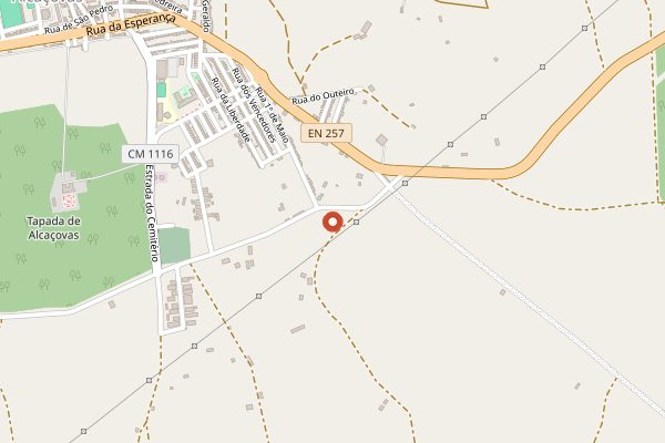 Map showing Mercado Municipal 1º de Maio in Alentejo