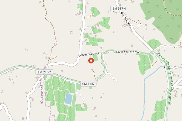 Map showing Cabecas do Reguengo in Alentejo