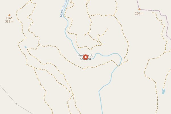 Map showing Herdade do Sobroso in Alentejo