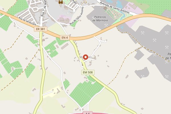Map showing Tiago Cabaco Winery in Alentejo