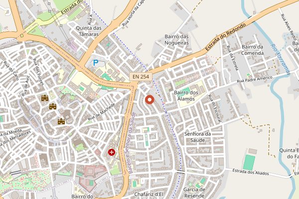 Map showing Evora Wine Bar in Alentejo