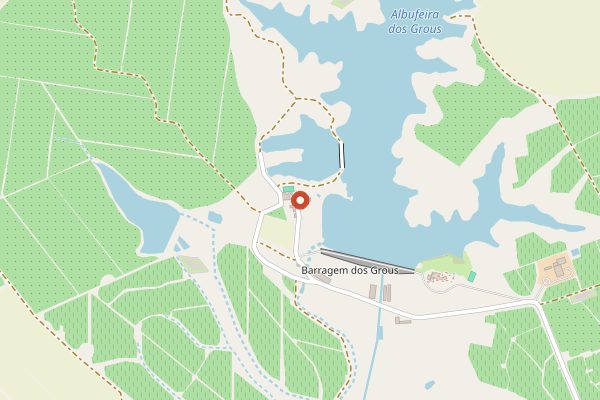 Map showing Herdade dos Grous Wine Bar in Alentejo