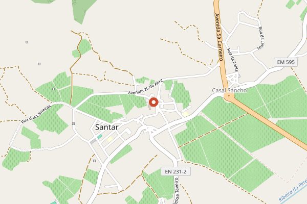 Map showing Paço dos Cunhas de Santar in Dão