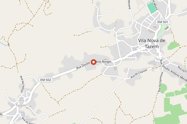 Map showing Adega de Vila Nova de Tazem in Dão