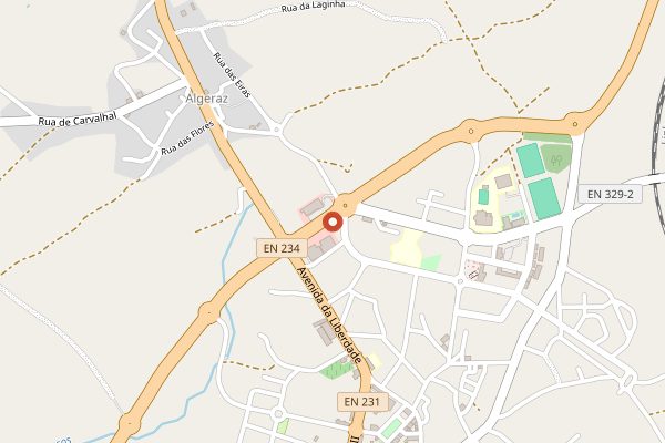 Map showing Pedra Cancela in Dão