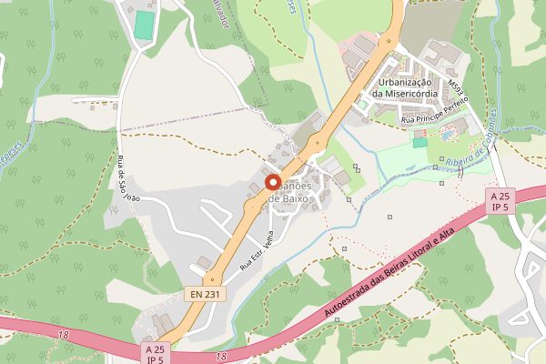 Map showing Quinta das Camélias in Dão