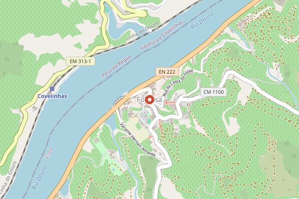 Map showing Quinta do Tedo in Douro Valley