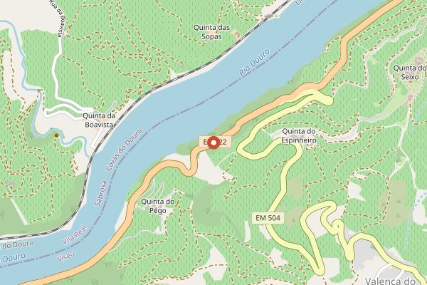 Map showing Quinta do Pego in Douro Valley