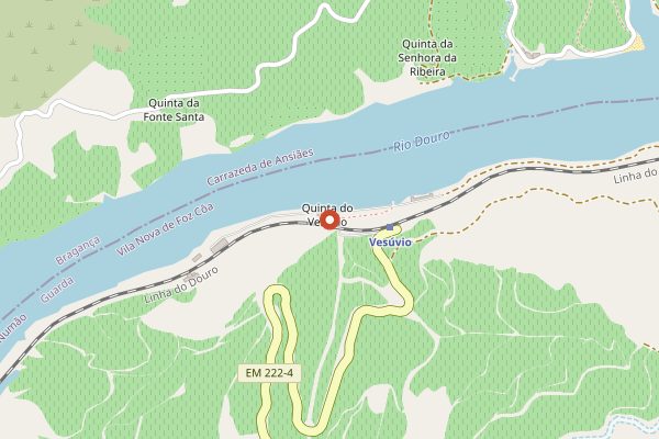 Map showing Quinta do Vesuvio in Douro Valley