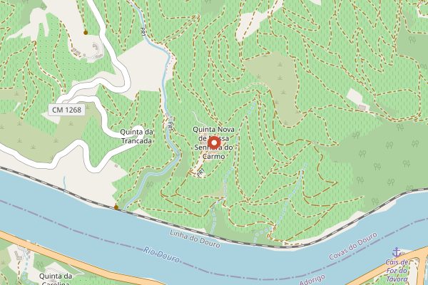 Map showing Quinta Nova de Nossa Senhora do Carmo in Douro Valley