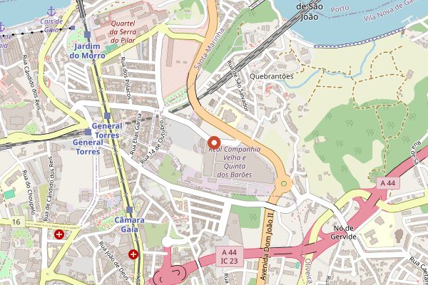 Map showing Real Companhia Velha in Douro Valley