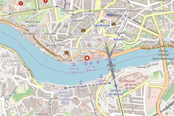Map showing Wine Quay Bar in Douro Valley