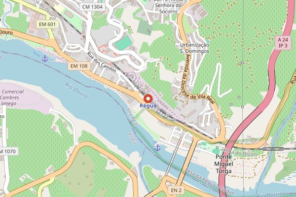 Map showing Comboio Histórico do Douro (Historic Train) in Douro Valley