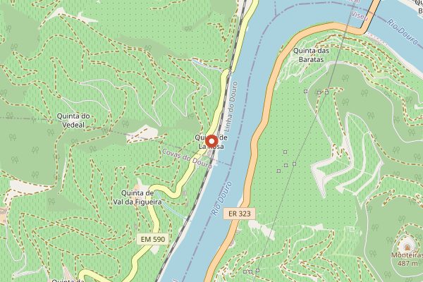 Map showing Quinta de la Rosa in Douro Valley