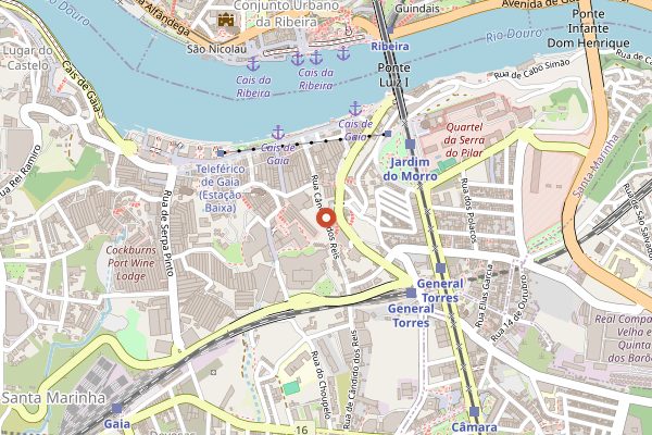 Map showing Porto Wine House in Douro Valley