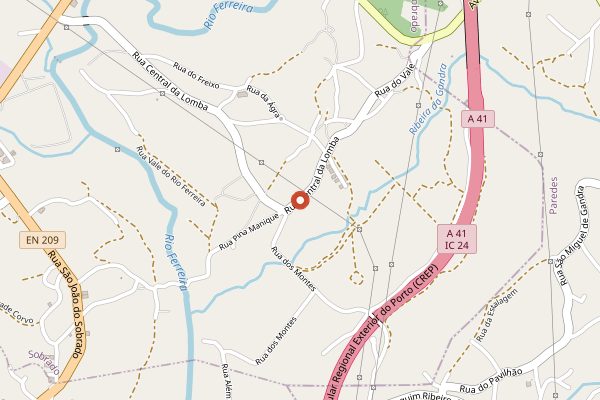 Map showing Quinta das Arcas Cellar Door in Vinho Verde