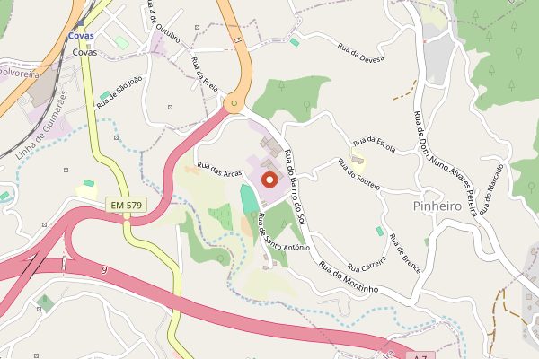 Map showing Pousada Mosteiro de Guimarães in Vinho Verde