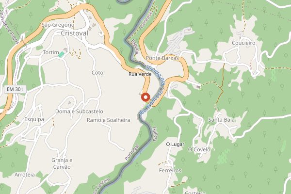 Map showing Cantinho do Rio in Vinho Verde
