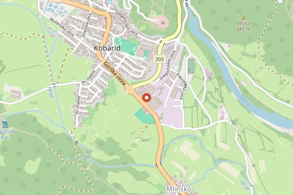 Map showing From Planika to frika (guided session) in Brda