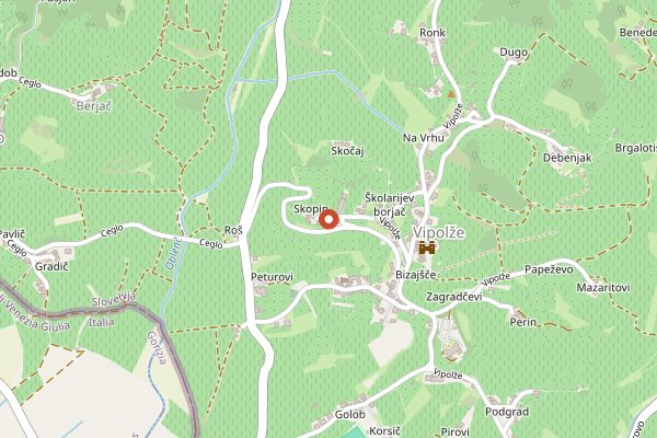 Map showing Vinska klet Benedetič in Brda