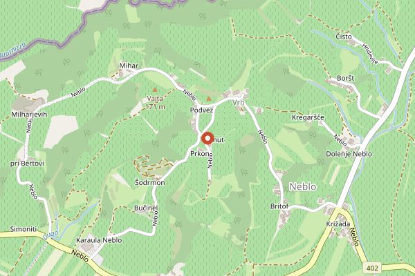 Map showing Kmetija Kocijančič Zanut in Brda