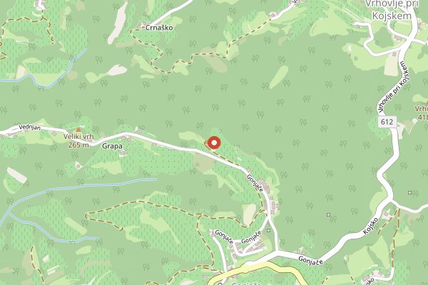 Map showing Zarova Estate tasting room in Brda