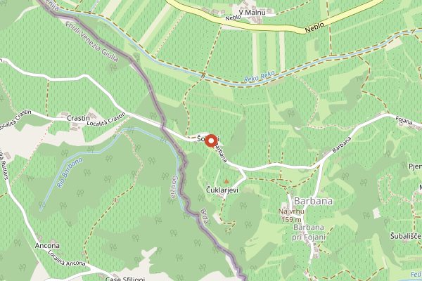 Map showing Atelier Kramar in Brda