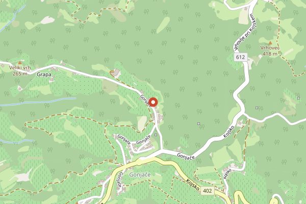 Map showing Ferdinand in Brda