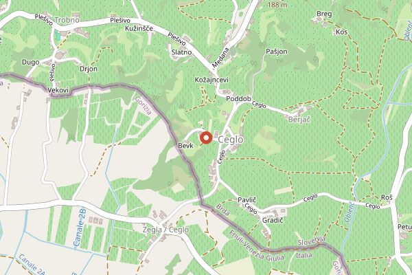 Map showing Marjan Simčič in Brda