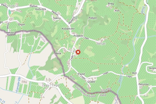 Map showing Movia in Brda