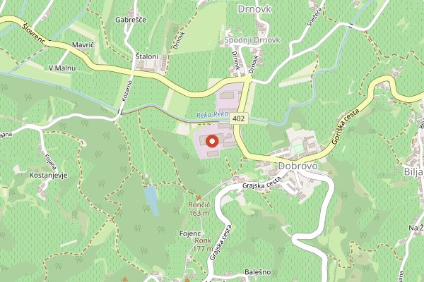 Map showing Klet Brda self-guided tasting in Brda