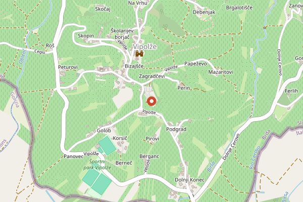 Map showing Vila Vipolže in Brda