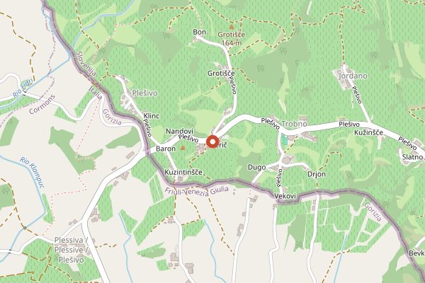 Map showing Bužinel Restavracija in Brda