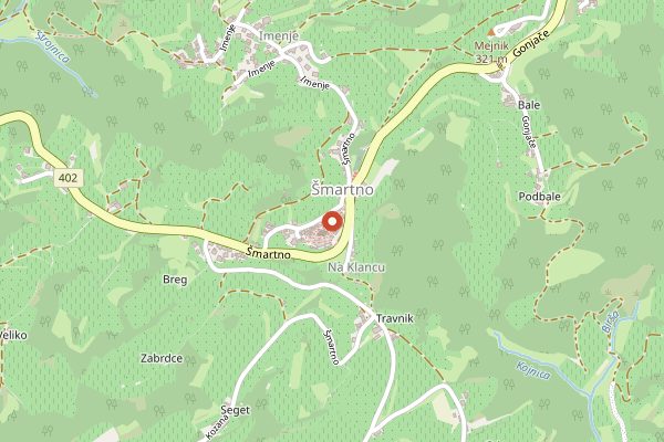 Map showing Restavracija Marica in Brda