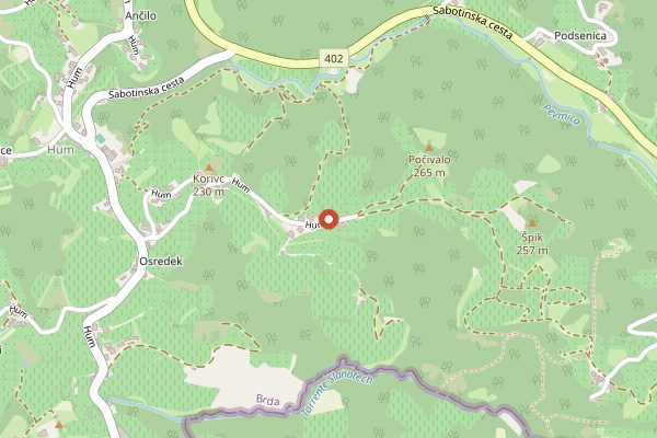 Map showing Avintura in Brda