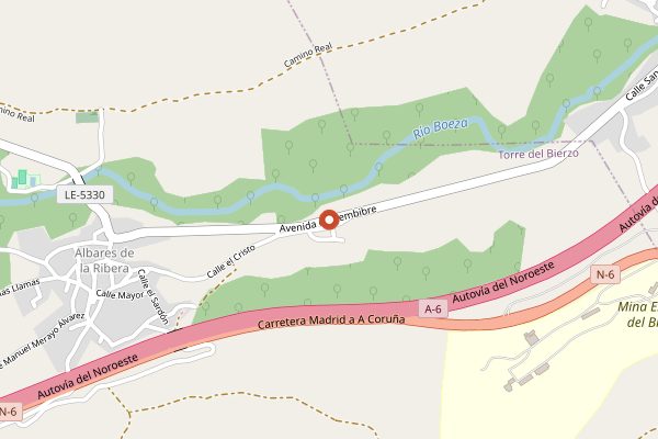 Map showing Valdecontina Viñedos y Bodega in Bierzo