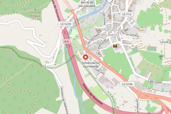 Map showing Bodega Pérez Caramés in Bierzo