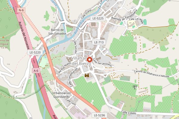 Map showing Hostal Vinoteca Ultreia in Bierzo