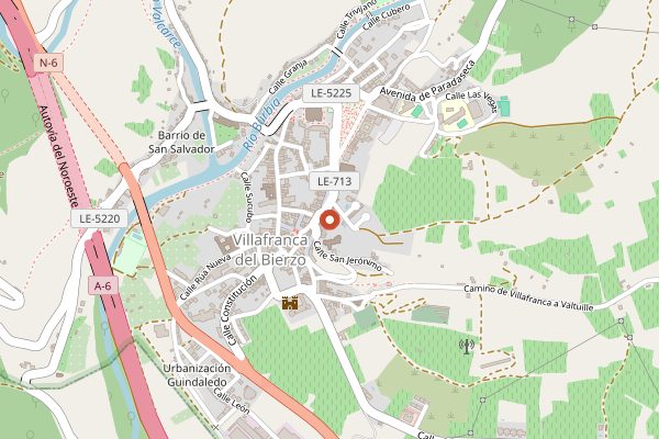 Map showing Hotel El Casino in Bierzo