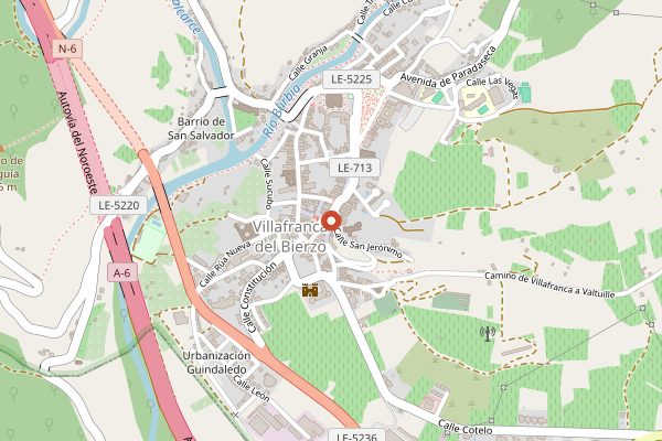 Map showing Hotel Posada Plaza Mayor in Bierzo