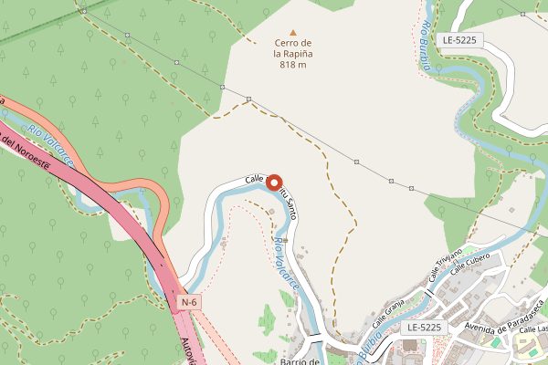 Map showing Hostal Restaurante Casa Méndez in Bierzo