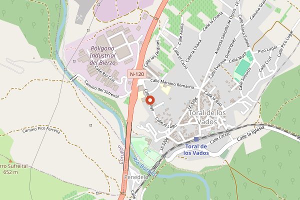 Map showing Hostal Restaurante Canadá in Bierzo
