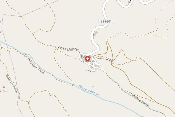 Map showing La Mirada Circular, Cuatro Viñas stage in Bierzo