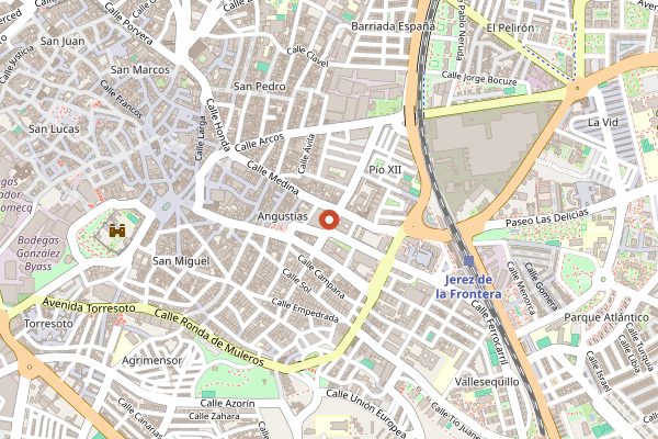Map showing Bodegas Dios Baco in Jerez & Sherry