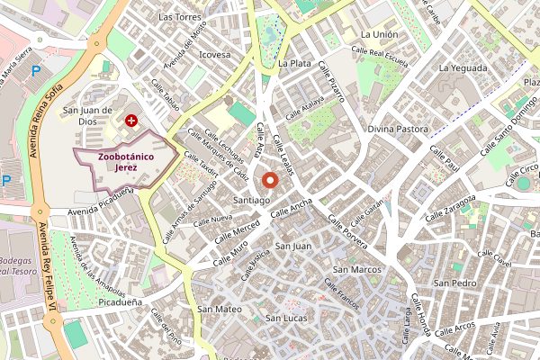 Map showing Bodegas Rey Fernando de Castilla in Jerez & Sherry